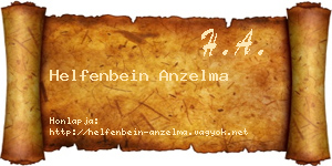 Helfenbein Anzelma névjegykártya